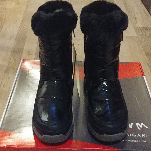 NIB Cougar Shiny Waterproof Winter Snow Rain Boots In Box - Picture 5 of 8